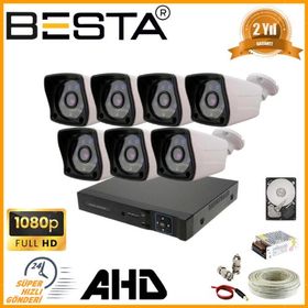 Besta KD-2127 2 MP 1080P 7 Dış Mekan Kameralı AHD Güvenlik Seti