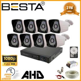 Besta KD-2128 2MP Ahd 1080P 8 Kameralı Güvenlik Seti