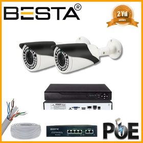 Besta KD-2542 5 MP 1440P 2 Kameralı Ip Poe Güvenlik Seti