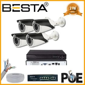 Besta KD-2544 5 MP 1440P 4 Kameralı Ip Poe Güvenlik Seti