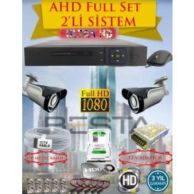 Besta KD-4152 500GB HDD 2MP AHD 1080P Gece Görüşlü 2 Kameralı Güvenlik Sistemi
