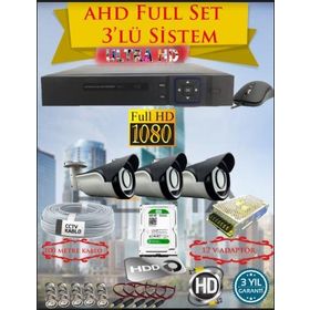 Besta KD-4153 500GB HDD 2MP AHD 1080P Gece Görüşlü 3 Kameralı Güvenlik Sistemi