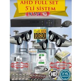 Besta KD-4155 500GB HDD 2MP AHD 1080P Gece Görüşlü 5 Kameralı Güvenlik Sistemi