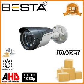 Besta KD-9621 2 MP 1080P 18 Smd Led Bullet AHD 10 Adet Koli Güvenlik Kamerası