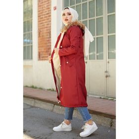 Bestenur 2401 Bordo İçi Kürklü Mont