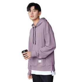 Bestgift B081CR8Q5M Açık Mor Erkek Kapüşonlu Sweatshirt