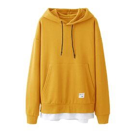 Bestgift B081CR8Q5M Sarı Erkek Kapüşonlu Sweatshirt
