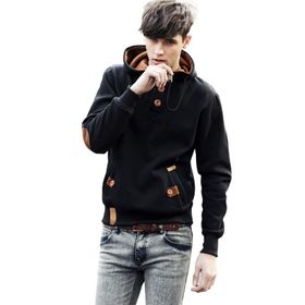 Bestgift B081CRX167 Siyah Erkek Cepli Sweatshirt