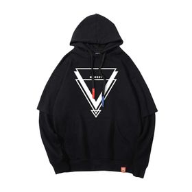 Bestgift B081CS48ZC Siyah Erkek Baskılı Kapüşonlu Sweatshirt
