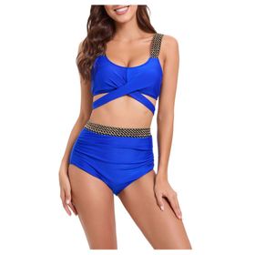 Bestgift Backless Kraliyet Mavisi Kadın Bikini