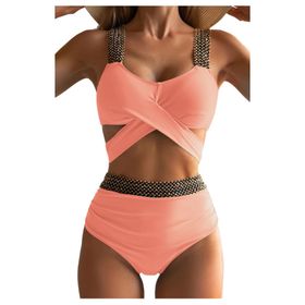 Bestgift Backless Pinguin Gri Kadın Bikini