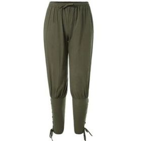 Bestgift Casual Yeşil Rahat Ayak Bileği Kayış Erkek Pantolon