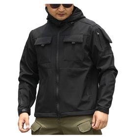 Bestgift Coldproof Siyah Kapşonlu Erkek Ceket