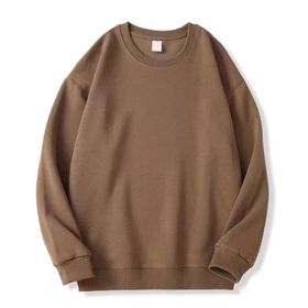 Bestgift Dip Kahve Kalınlaşmış Yuvarlak Boyun Erkek Sweatshirt