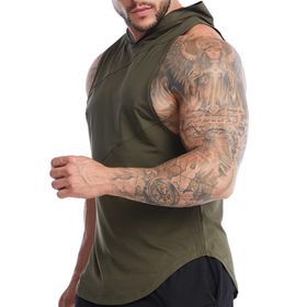 Bestgift Fitness Yeşil Kapşonlu Erkek Spor Atlet