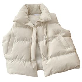 Bestgift Gilets Beyaz Kolsuz Kadın Yelek