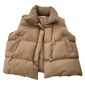 Bestgift Gilets Haki Kolsuz Kadın Yelek