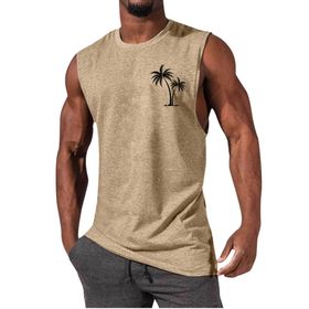 Bestgift Haki-2 Kolsuz Baskılı Erkek T-shirt
