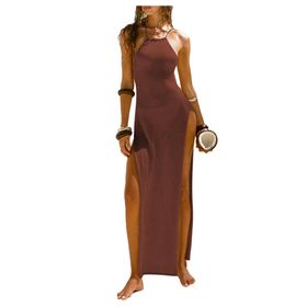Bestgift Halter Haki Elbise
