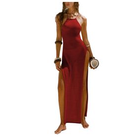 Bestgift Halter Haki Elbise