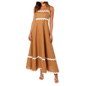 Bestgift Halter Kahve Korse Kadın Elbise