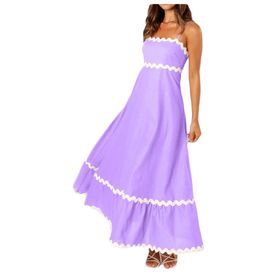 Bestgift Halter Mor Korse Kadın Elbise