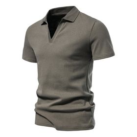 Bestgift Henley Ordu Yeşili Kısa Kollu Spor Erkek T-shirt