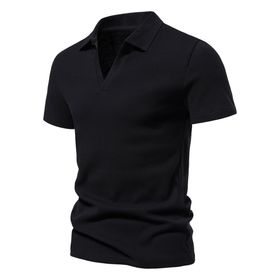 Bestgift Henley Siyah Kısa Kollu Spor Erkek T-shirt