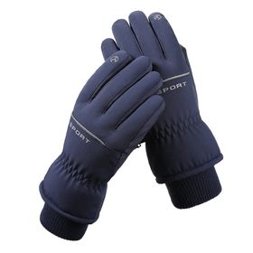 Bestgift HX-103 Mavi Peluş Su Geçirmez Erkek Eldiveni