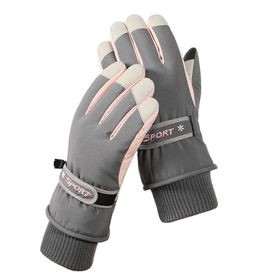 Bestgift HX-106 Gri Peluş Su Geçirmez Erkek Eldiveni