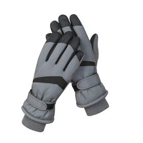 Bestgift HX-113 Koyu Gri Peluş Su Geçirmez Erkek Eldiveni