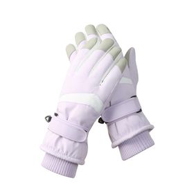 Bestgift HX-113 Mor Peluş Su Geçirmez Erkek Eldiveni