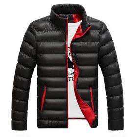 Bestgift Kapitone Siyah Yüksek Yaka Erkek Ceket