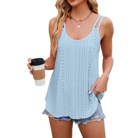 Bestgift Kaşkorse Mavi Sky Blue Yuvarlak Yaka Kadın Bluz