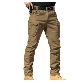 Bestgift LX7 Kahverengi Düz Uzun Erkek Kargo Pantolon