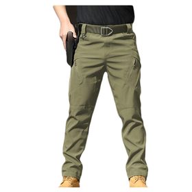 Bestgift LX9 Ordu Yeşil Düz Uzun Erkek Kargo Pantolon