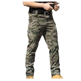 Bestgift LX9 Ordu Yeşil Kamuflaj Düz Uzun Erkek Kargo Pantolon