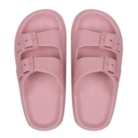 Bestgift Pembe Kalın Alt Açık Kadın Terlik