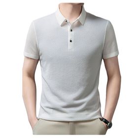 Bestgift Polo Beyaz Kısa Kollu Günlük Erkek T-shirt