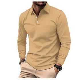 Bestgift Polo Haki Uzun Kollu Erkek Gömlek