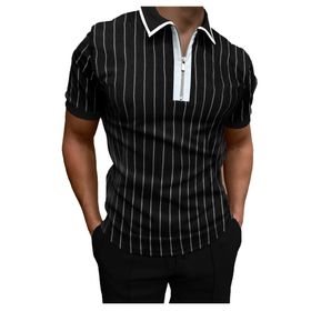 Bestgift Polo Resim Rengi 11 Kısa Çizgili Erkek T-shirt