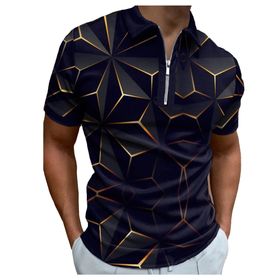 Bestgift Polo Resim Rengi 12 Kısa Çizgili Erkek T-shirt