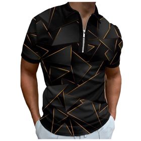 Bestgift Polo Resim Rengi 13 Kısa Çizgili Erkek T-shirt