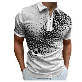 Bestgift Polo Resim Rengi 14 Kısa Çizgili Erkek T-shirt