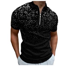 Bestgift Polo Resim Rengi 16 Kısa Çizgili Erkek T-shirt