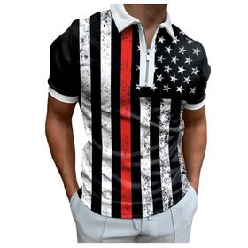 Bestgift Polo Resim Rengi 5 Kısa Çizgili Erkek T-shirt