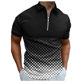 Bestgift Polo Resim Rengi 7 Kısa Çizgili Erkek T-shirt