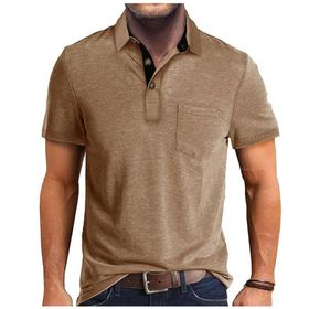 Bestgift Polos Haki Kısa Kollu Erkek T-shirt
