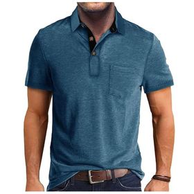 Bestgift Polos Koyu Mavi Kısa Kollu Erkek T-shirt