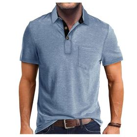 Bestgift Polos Mavi Kısa Kollu Erkek T-shirt